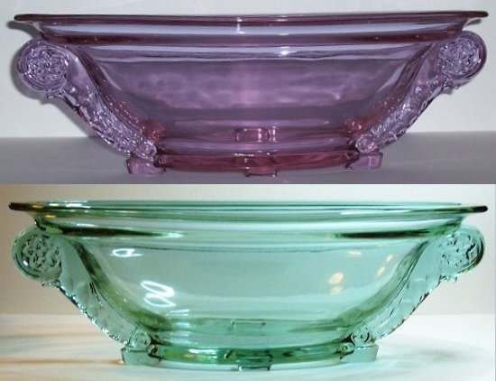 Heisey # 134 Trident Oval  Floral Bowl