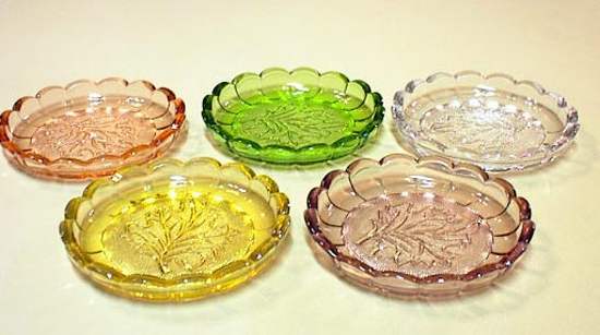 Heisey #  10 Oak Leaf Coasters