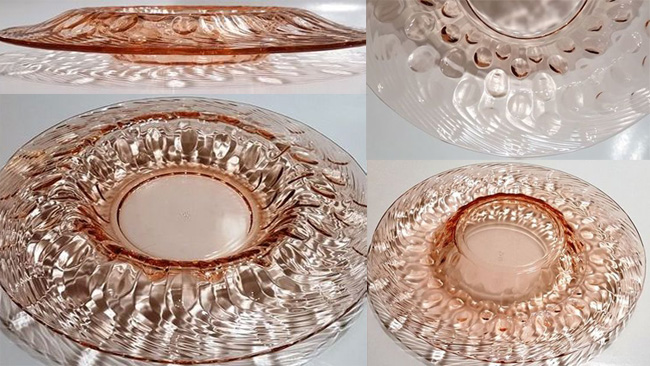 Heisey #1206 Swirl and Raindrop Console Bowl