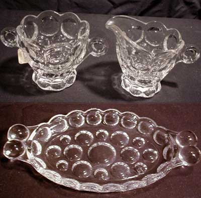 Heisey #1506 Whirlpool Cream and Sugar with Tray