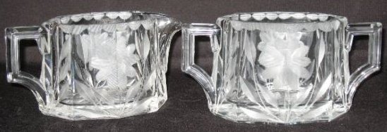 Heisey # 353 Flat Panel Cream & Sugar