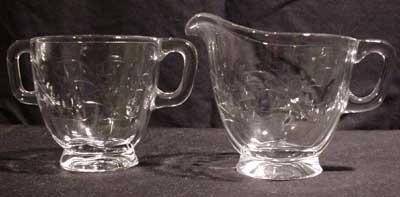 Heisey #1951 Cabochon Cream and Sugar