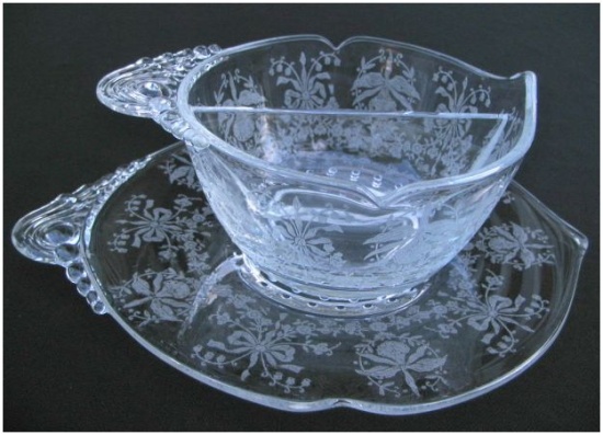 Heisey #1495 Fern Mayonnaise w/ Orchid Etch