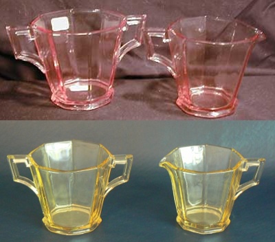 Heisey #1231 Ribbed Octagon Cream & Sugar