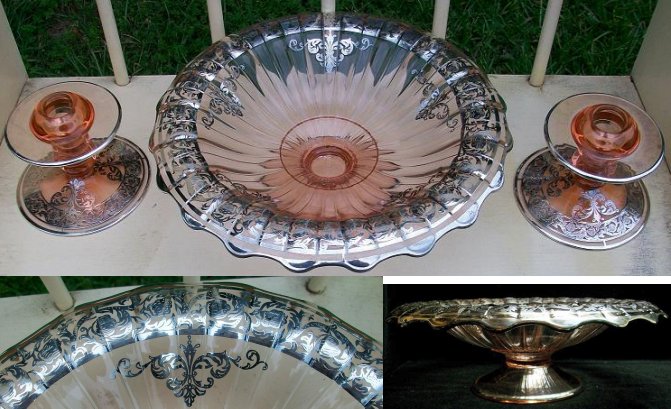Heisey #1201 Low Footed Floral Bowl
