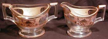 Heisey #1186 Yeoman Oval Hotel Cream and Sugar