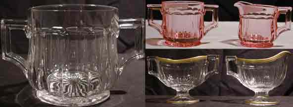Heisey # 393 Narrow Flute Cream and Sugar