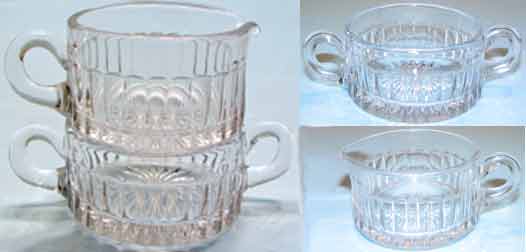 Heisey # 473 Narrow Flute w/ Rim Stacking Cream and Sugar