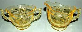 Heisey #1447 Rococo Cream and Sugar