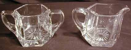 Heisey # 352 Flat Panel Individual Cream and Sugar