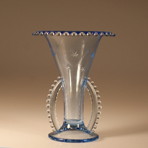 Imperial # 400/  87R Candlewick Rolled Top Vase w/ Imperial Star Cutting