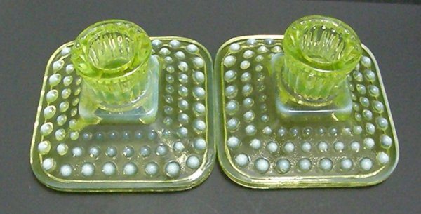 Imperial #1886/285 Stamm House Dew Drop Opalescent Candleholders