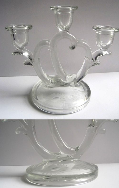 Imperial # 753 Candlestick w/ Raised Base & Daisy Cut