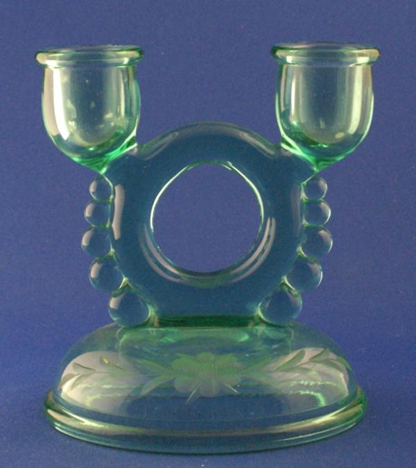 Imperial # 782 Duo Candlestick w/ Primrose Cutting