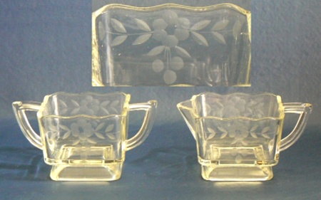 Imperial #7723 Square Cream & Sugar w/ Cutting