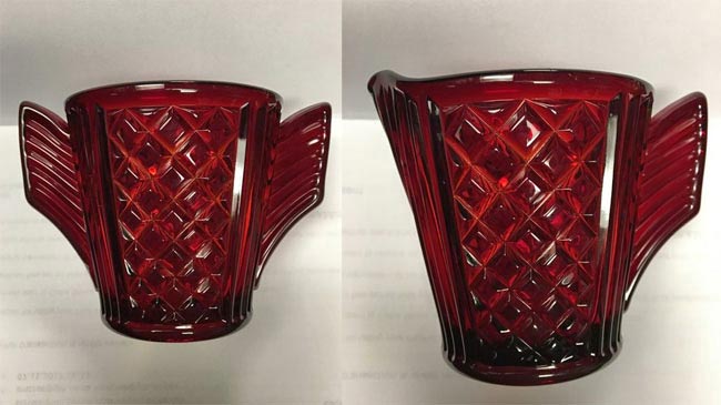 Imperial Cristolbrite Ruby Cream & Sugar