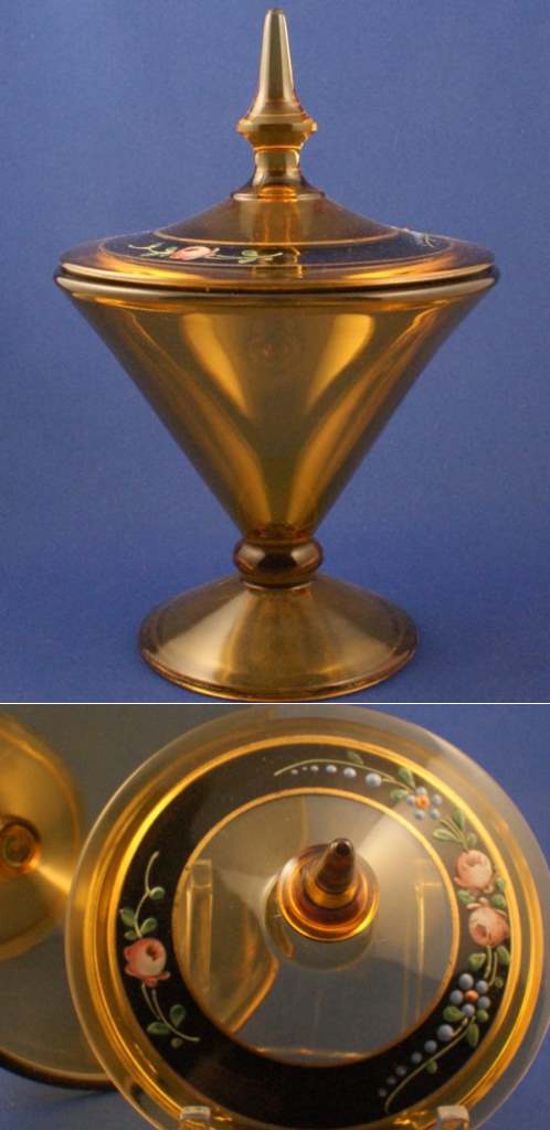 McKee #   4 Candy w/ Lid & Rose Decoration
