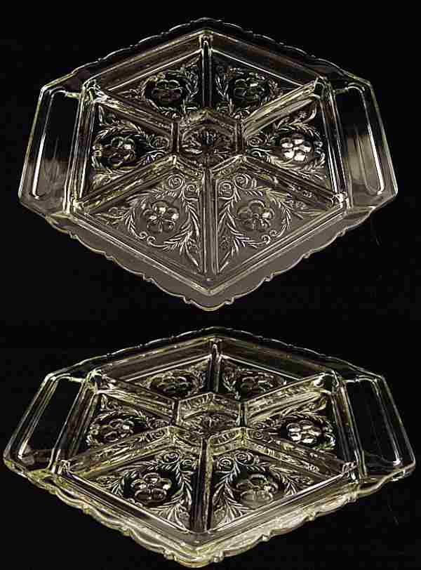 McKee Rock Crystal Relish w/ Silver Decoration