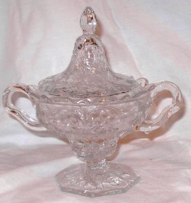 McKee Rock Crystal Footed Sugar