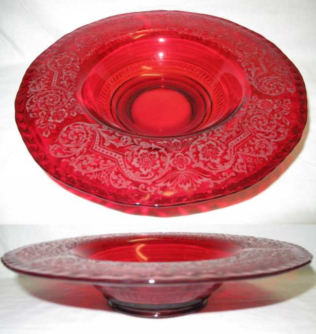 Paden City # 881 Gadroon Console Bowl w/ Irwin Etch
