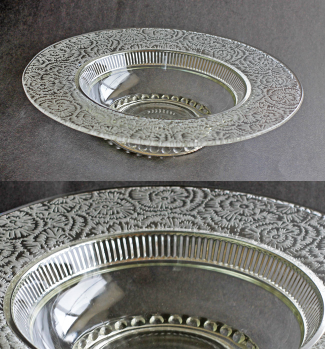 Paden City # 330 Cavendish Flared Bowl w/ Frost Etch