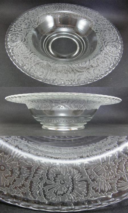 Paden City # 881 Gadroon Console Bowl w/ Frost Etch