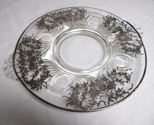 Paden City # 221 Maya Handled Platter w/ Silver Deposit