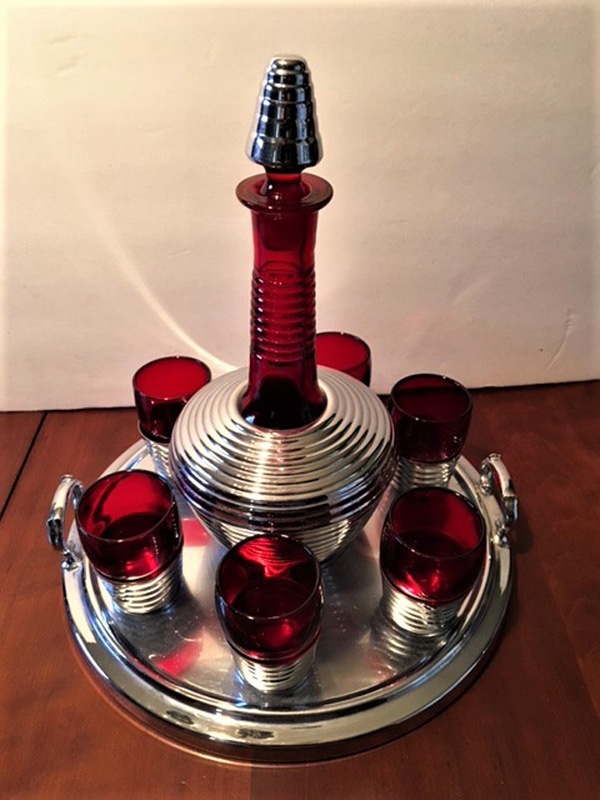 Paden City # 991 Penny Line Cocktail Set