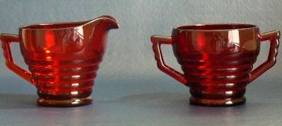Paden City # 991 Penny Line Cream & Sugar