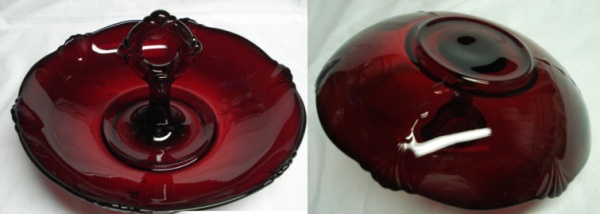 Paden City # 890 Crow's Foot Round Center Handled Bowl