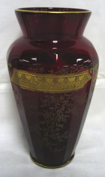 Paden City Swanson Vase w/ Unknown Gold Tulip Etch