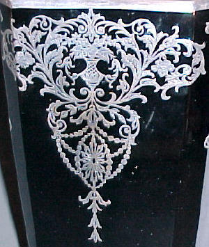 Paden City # 411 Mrs. B Black Amethyst Vase and Overlay