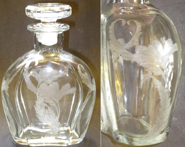 Paden City # 211 Spire Decanter with Daisy Etch