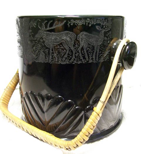 Paden City Biscuit Jar with Black Forest Etch
