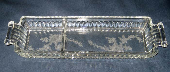 Paden City # 215 Glades Celery with "Pam's Floral" Etch