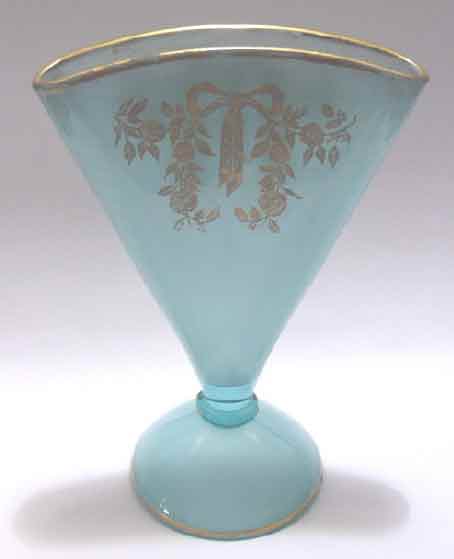 Paden City # 503 Fan Vase with Eden Rose Etch