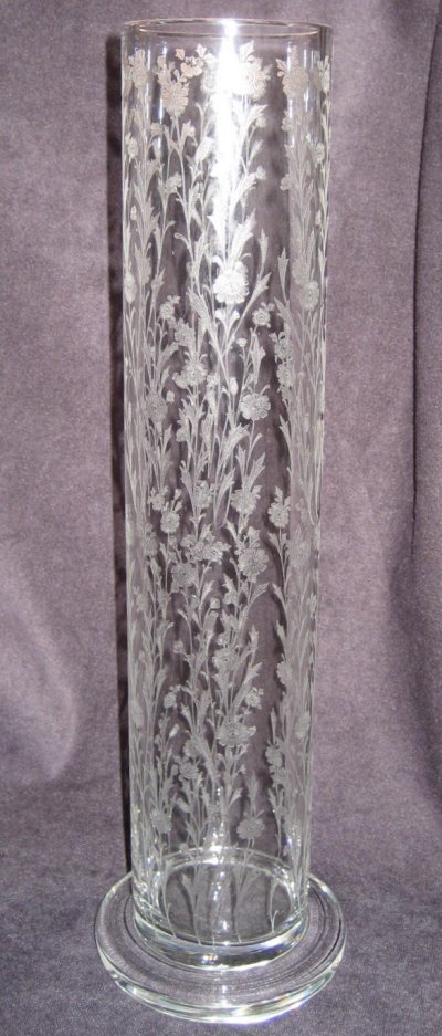 Tiffin Vase with Rose Marie Etch