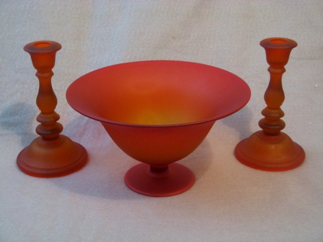 Tiffin #15179 Footed Compote w/ #51 Candlesticks
