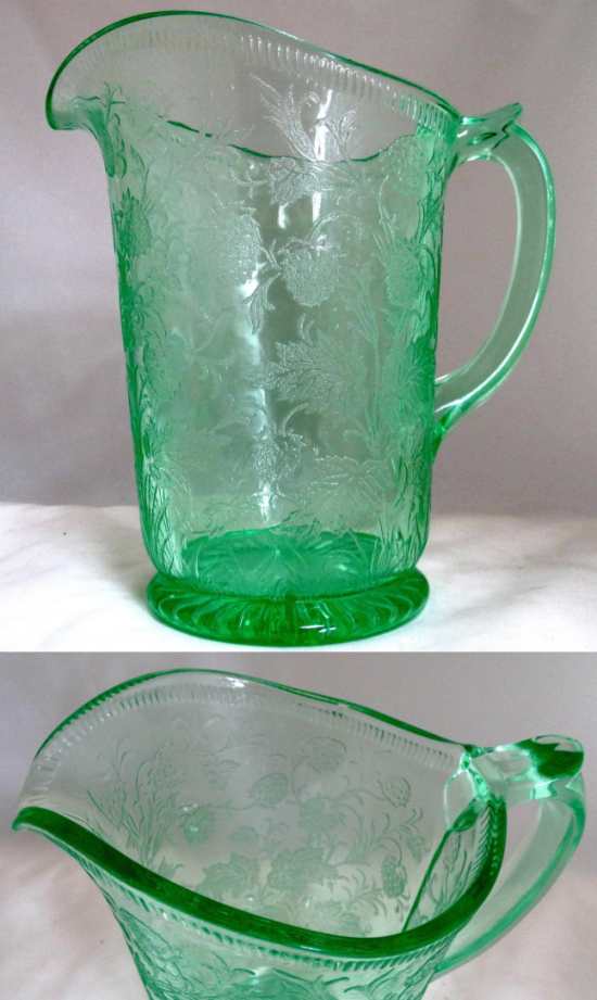 U. S. Glass Strawberry Large Pitcher