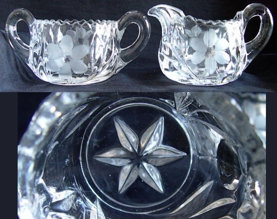 U. S. Glass #  167 Cream & Sugar