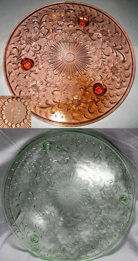 U. S. Glass Shaggy Daisy Cake Plate