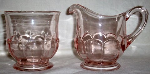 U. S. Glass Cream and Sugar