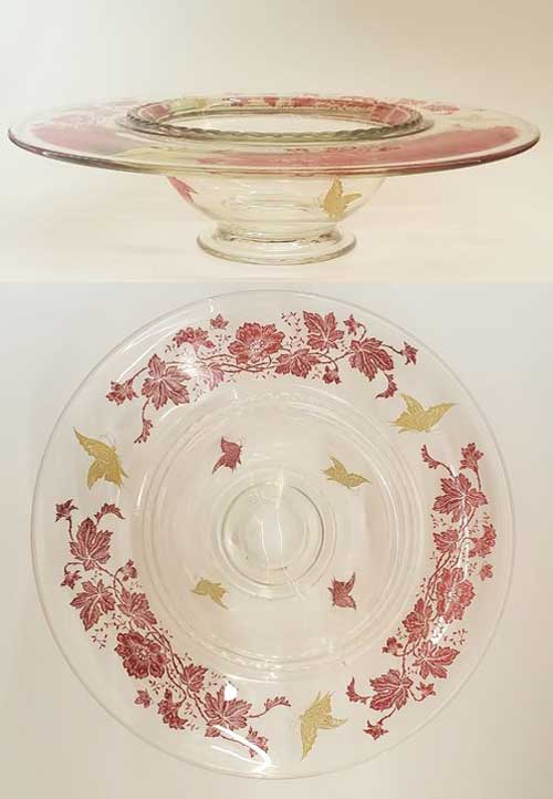 Tiffin # 8177 bowl with Dickson decoration