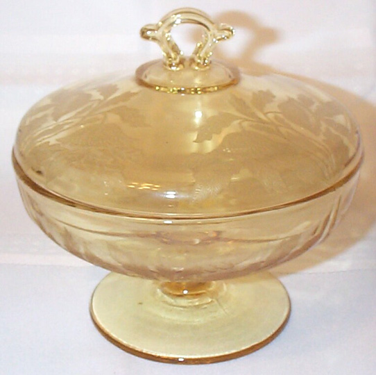 Tiffin #  348 Bon Bon & Cover w/ Juno Etch