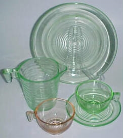 U. S. Glass Slick Handle Cup and Saucer
