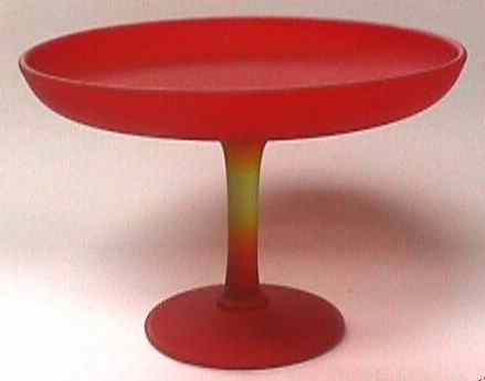 Tiffin Amberina Satin Glass Compote