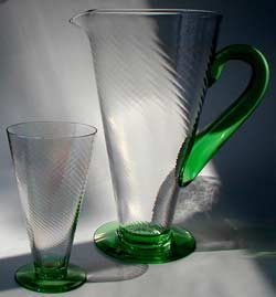 Tiffin #15331 Spiral Optic Pitcher & Tumbler