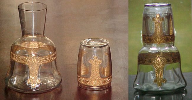 Westmoreland #1799 Night Set w/ Lotus #1003 Gold Encrusted Etch