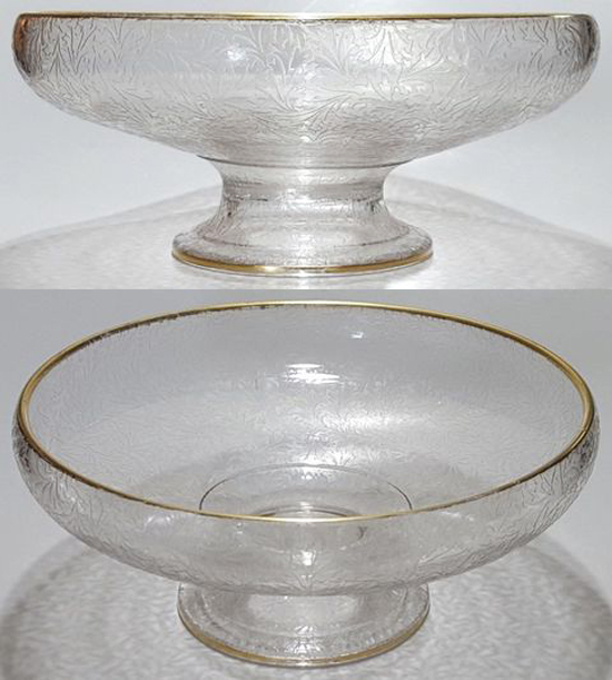 Westmoreland #1815 Cupped Bowl w/ Brocade Etch