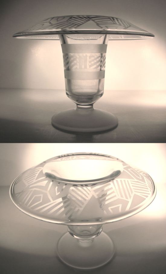 Westmoreland #1840 Rolled-Edge Vase w/ Satin Decoration
